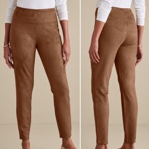 Soft Surroundings Brown Faux Suede Pull-On Leggings - 3X